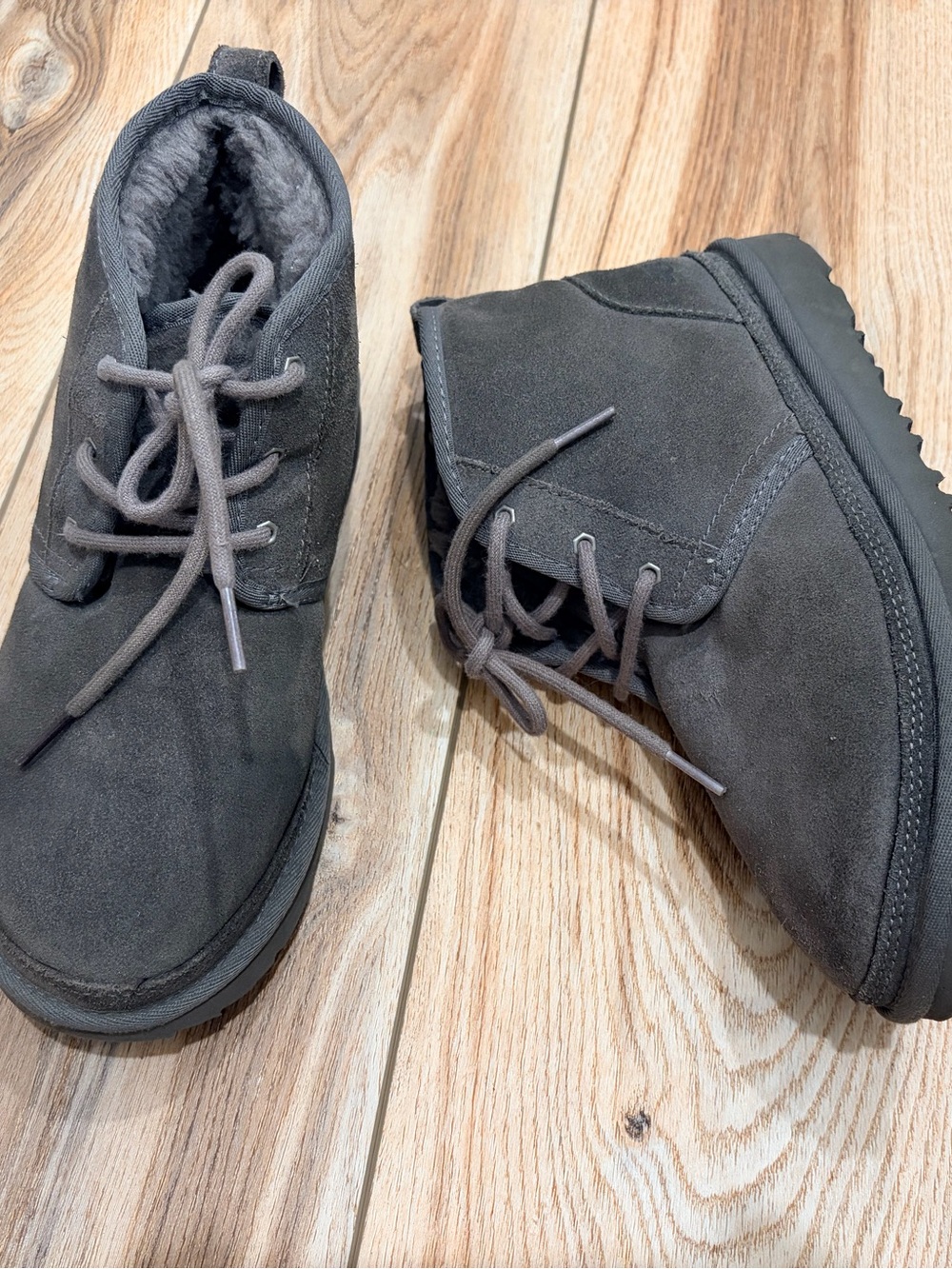 Gray Suede Ugg Neumel Boots with Cozy Lining